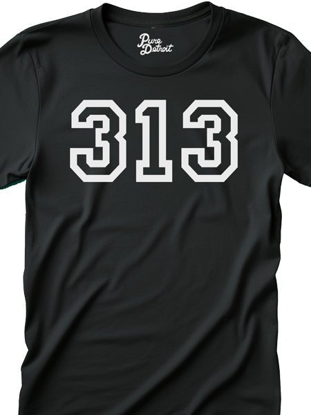 313 Unisex T-shirt - White / Black Clothing