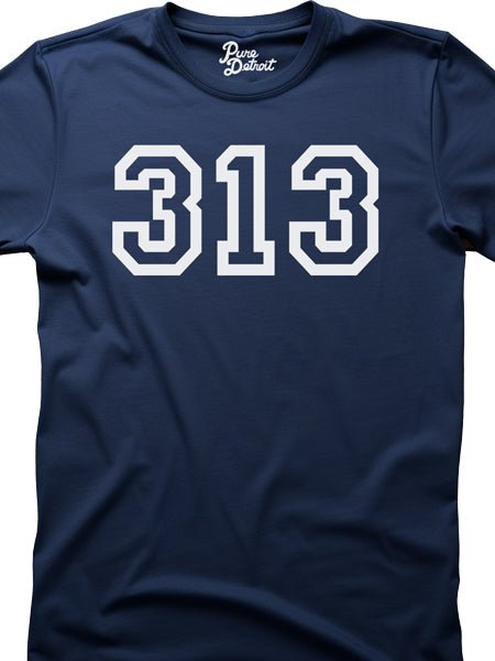 313 Unisex T-shirt - White / Navy Clothing