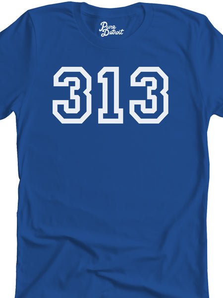313 Unisex T-shirt - White / Royal Blue Clothing