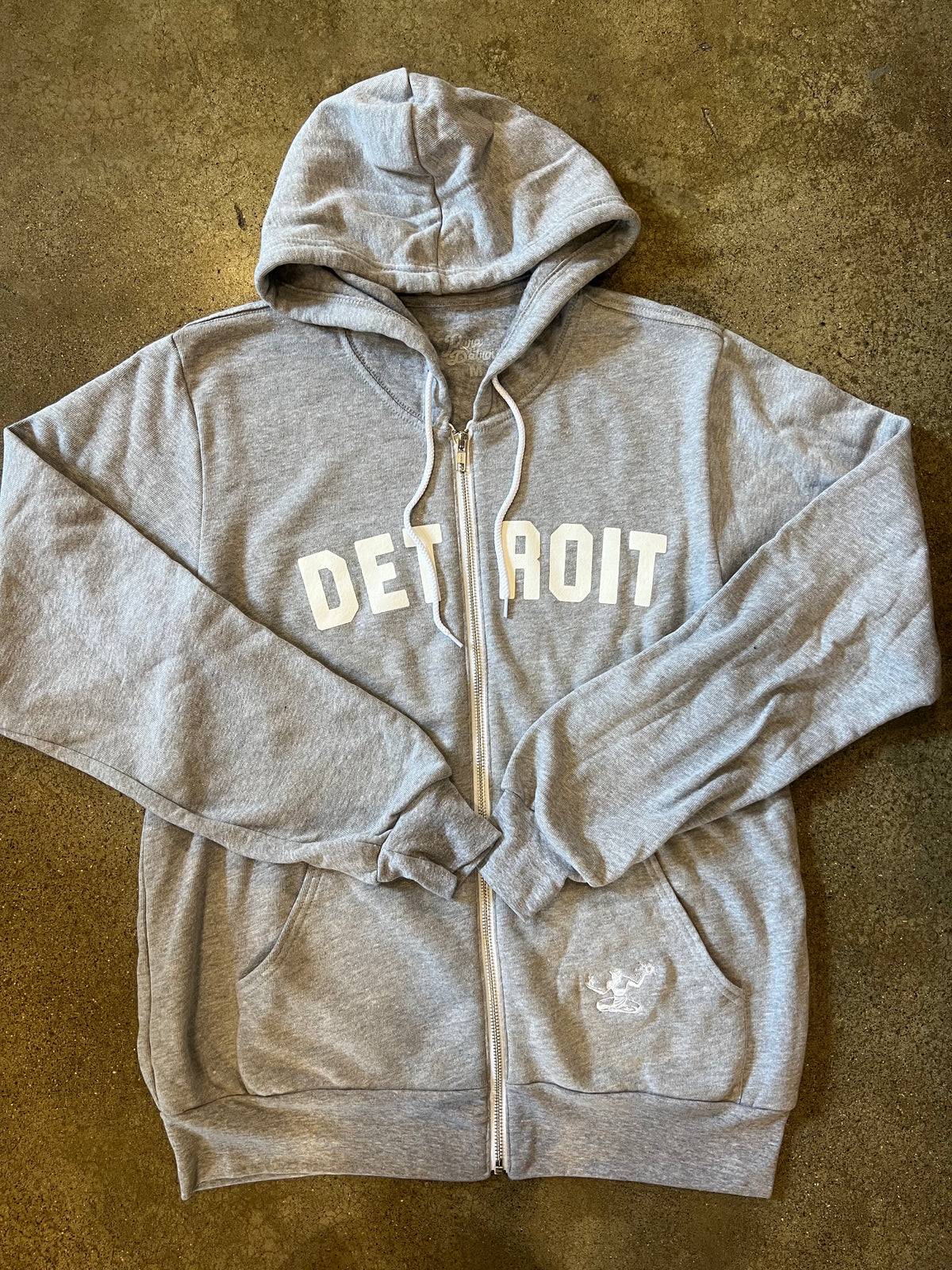 Detroit Classic Tri-Blend Zip Hoodie / White + Heather Gray / Unisex Unisex Apparel   