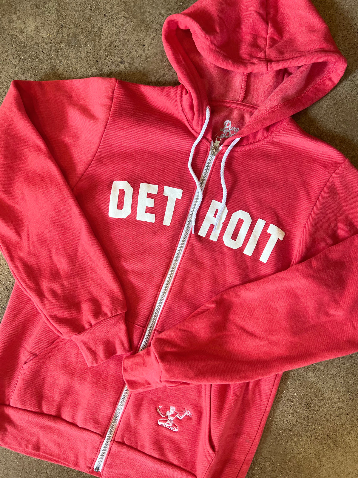 Detroit Classic Tri-Blend Zip / White + Bright Red / Unisex Unisex Apparel
