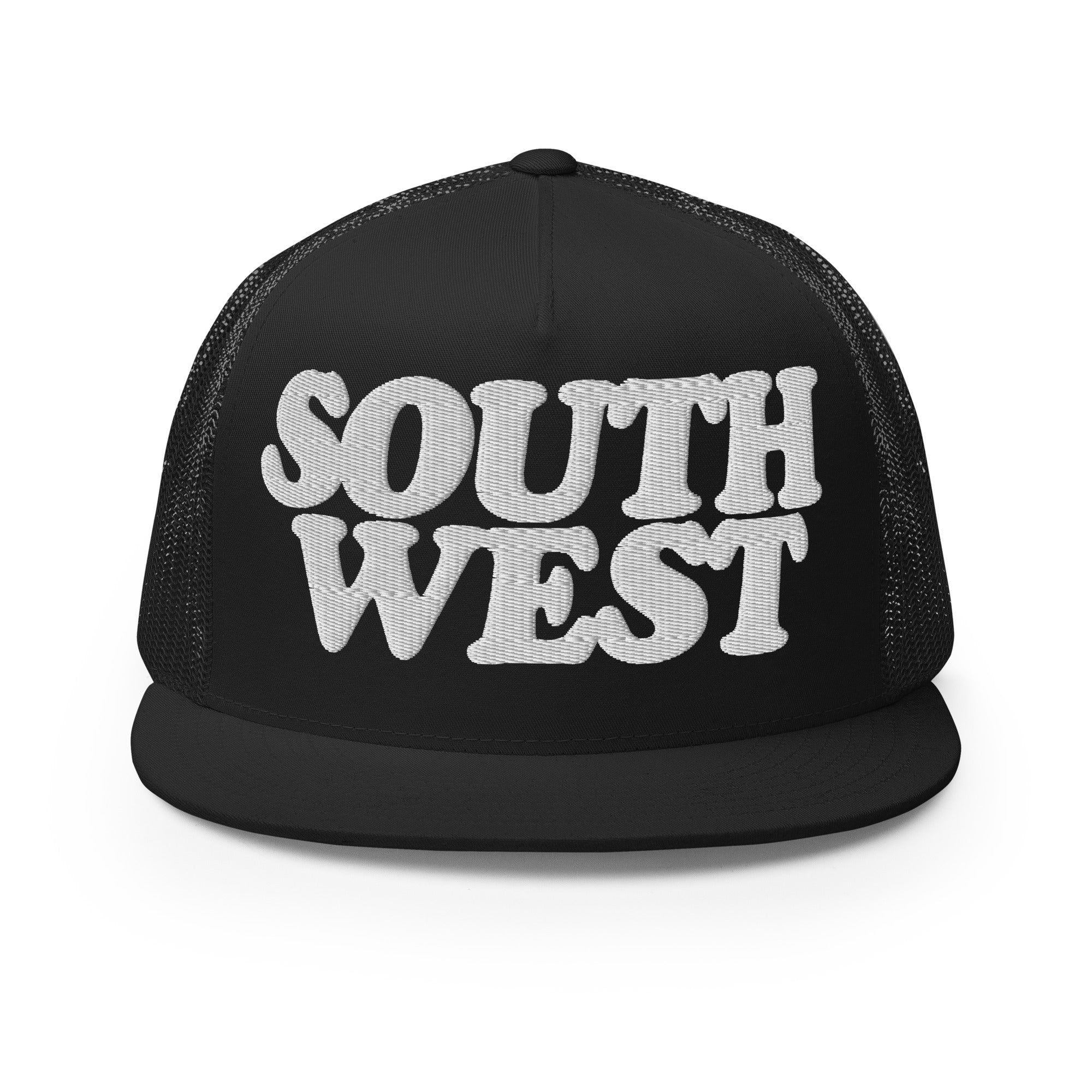 Southwest Detroit Trucker Cap - Black - Embroidered with White Hat Default Title