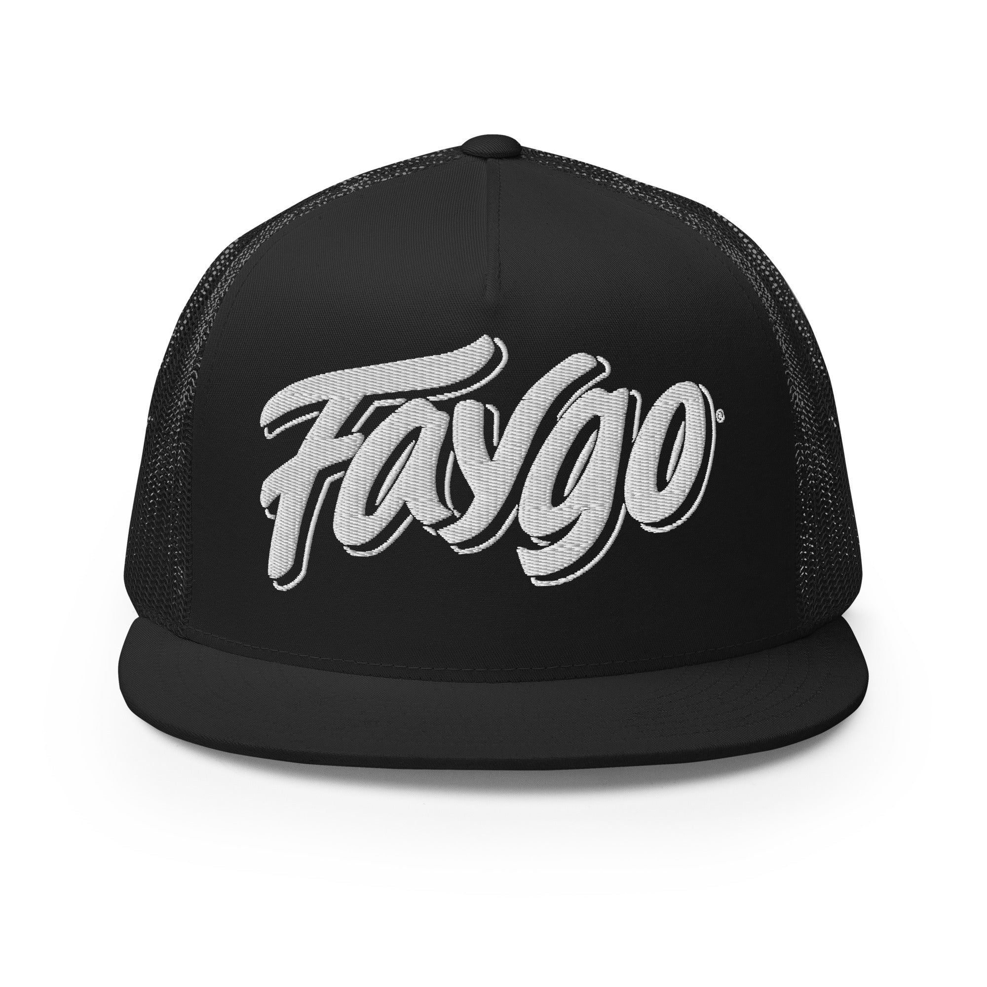 Faygo Logo Trucker Cap - Black - Embroidered with White Hat Default Title