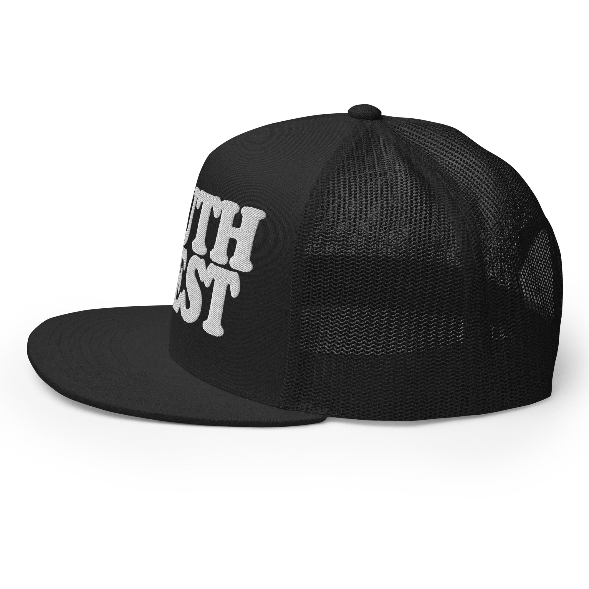 Southwest Detroit Trucker Cap - Black - Embroidered with White Hat