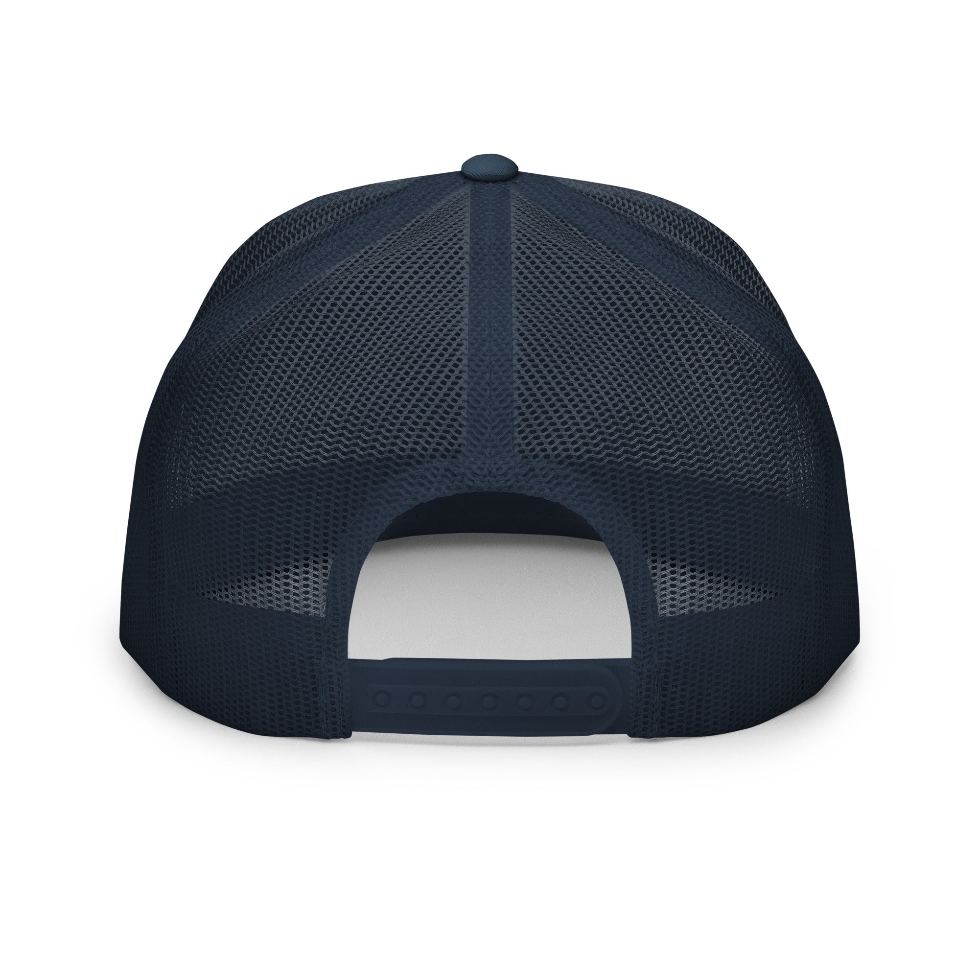 Belle Isle Nudist Camp Trucker Cap - Navy - Embroidered with White Hat
