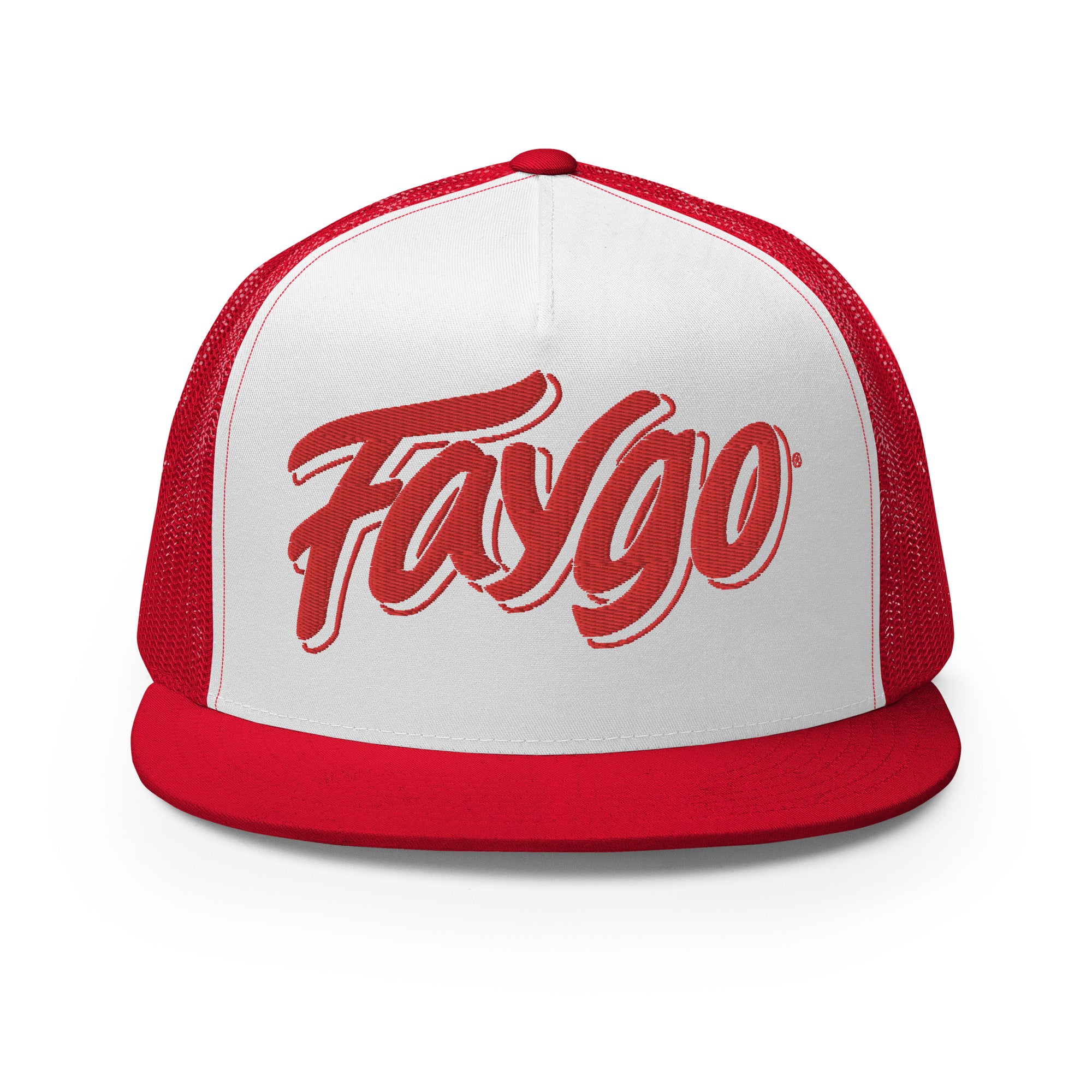 Faygo Trucker Cap - Red and White - Embroidered with Red Hat Default Title