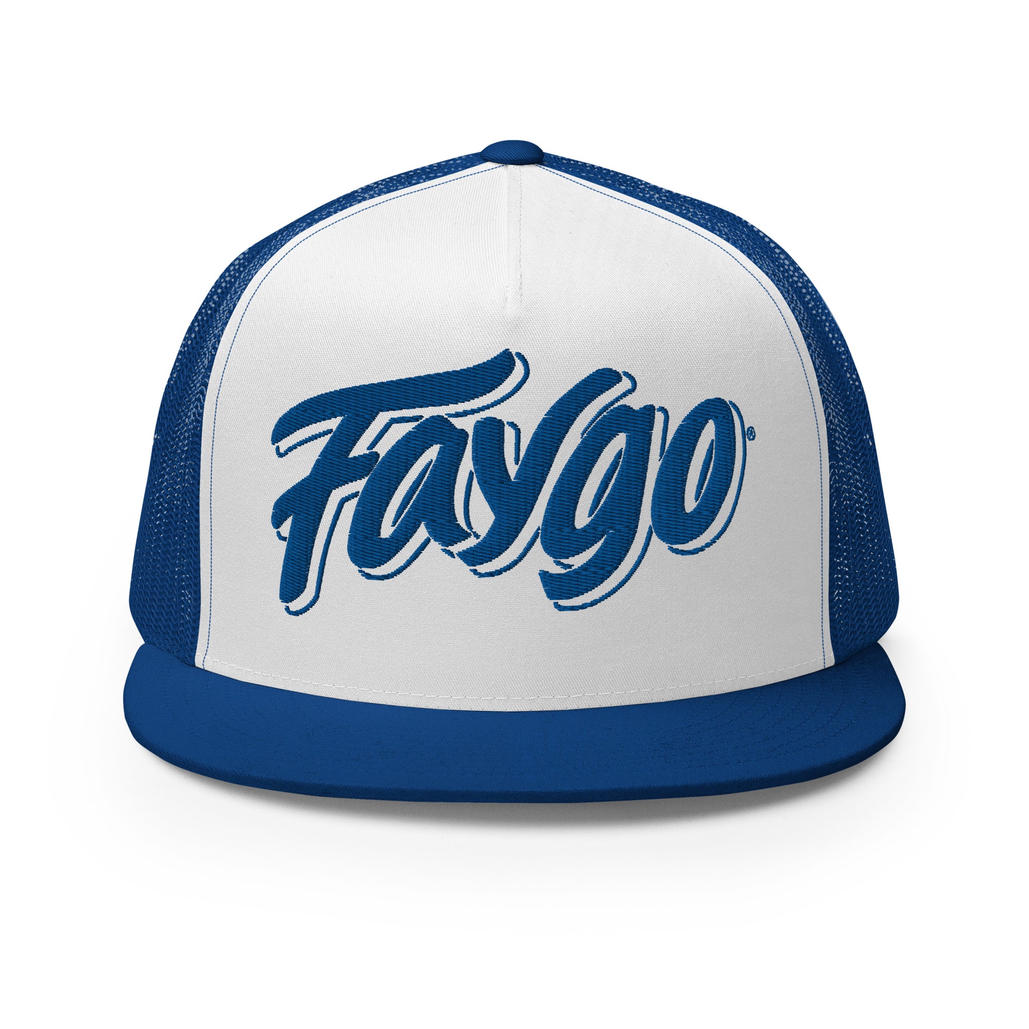 Faygo Logo Trucker Cap - Royal and White - Embroidered with Royal Hat Default Title