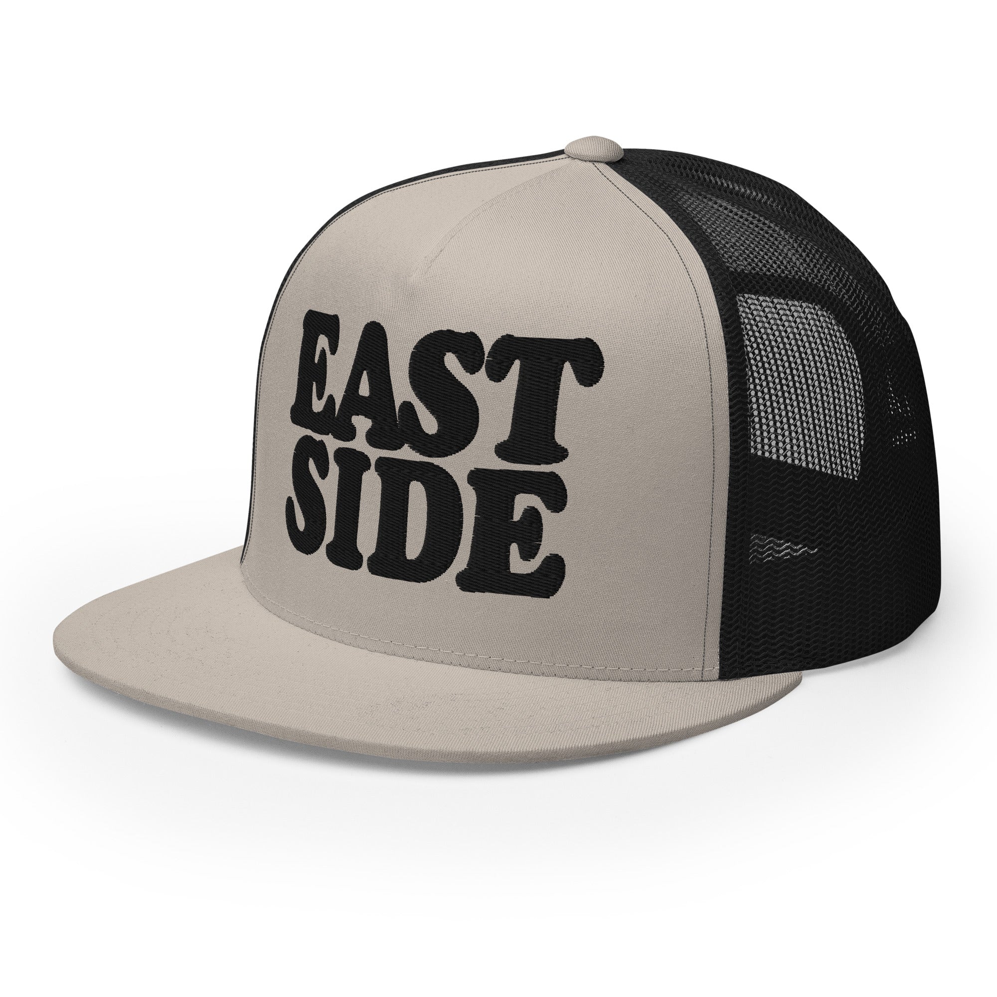 East Side Detroit Trucker Cap - Black and Silver - Embroidered with Black Hat