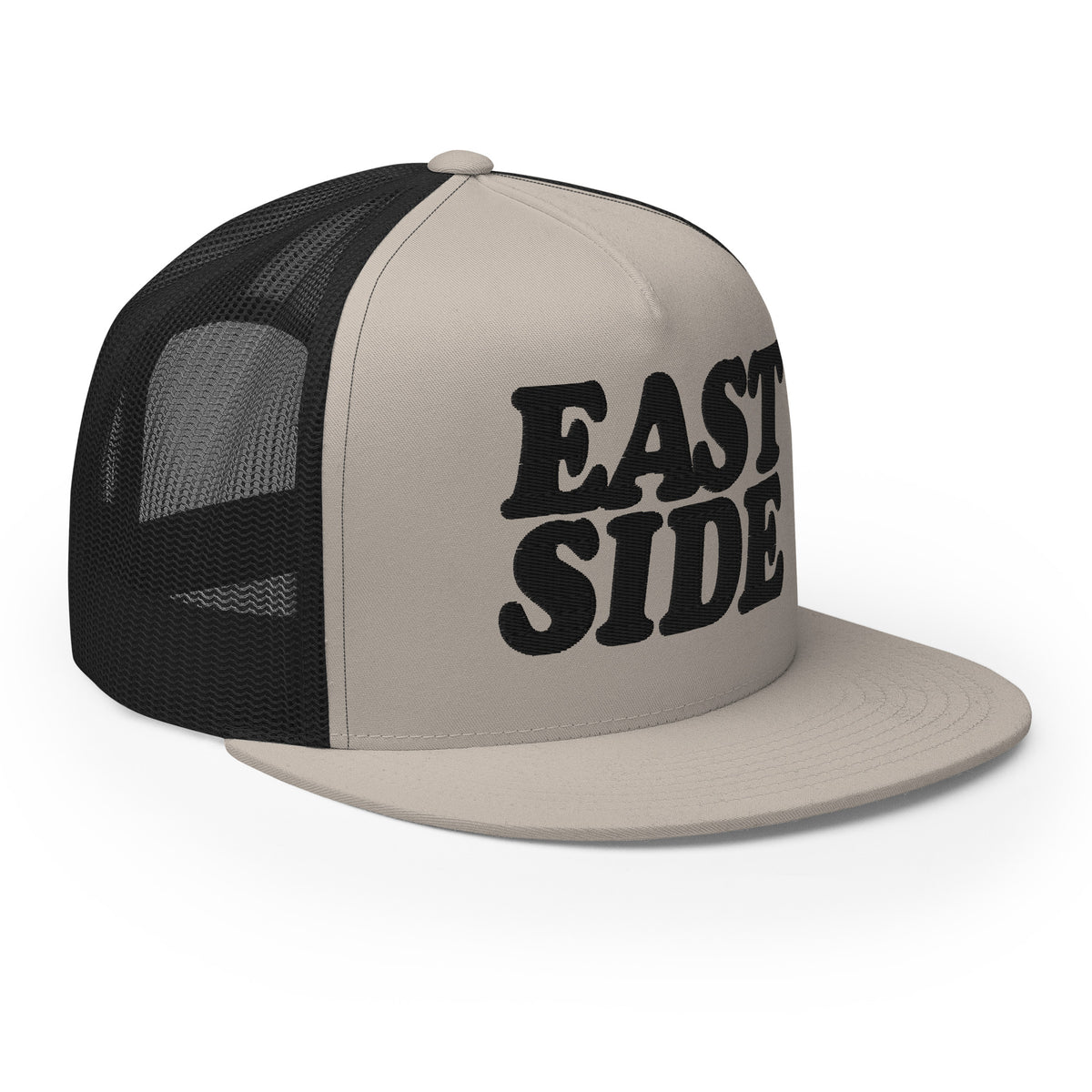 East Side Detroit Trucker Cap - Black and Silver - Embroidered with Black Hat
