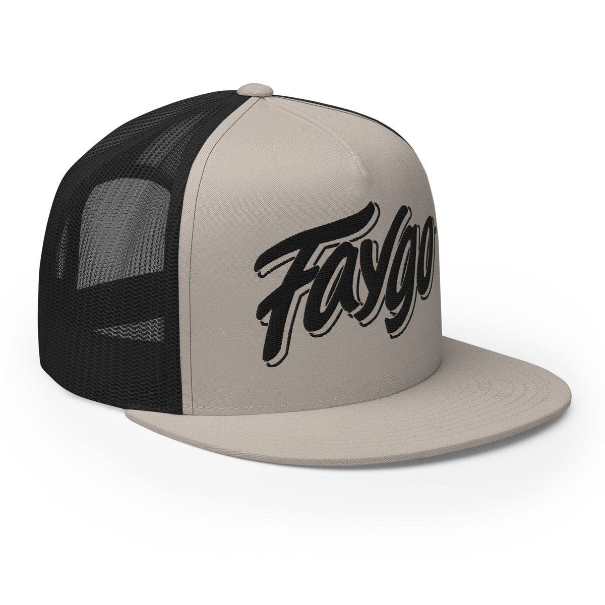Faygo Logo Trucker Cap - Black and Silver - Embroidered with Black Hat