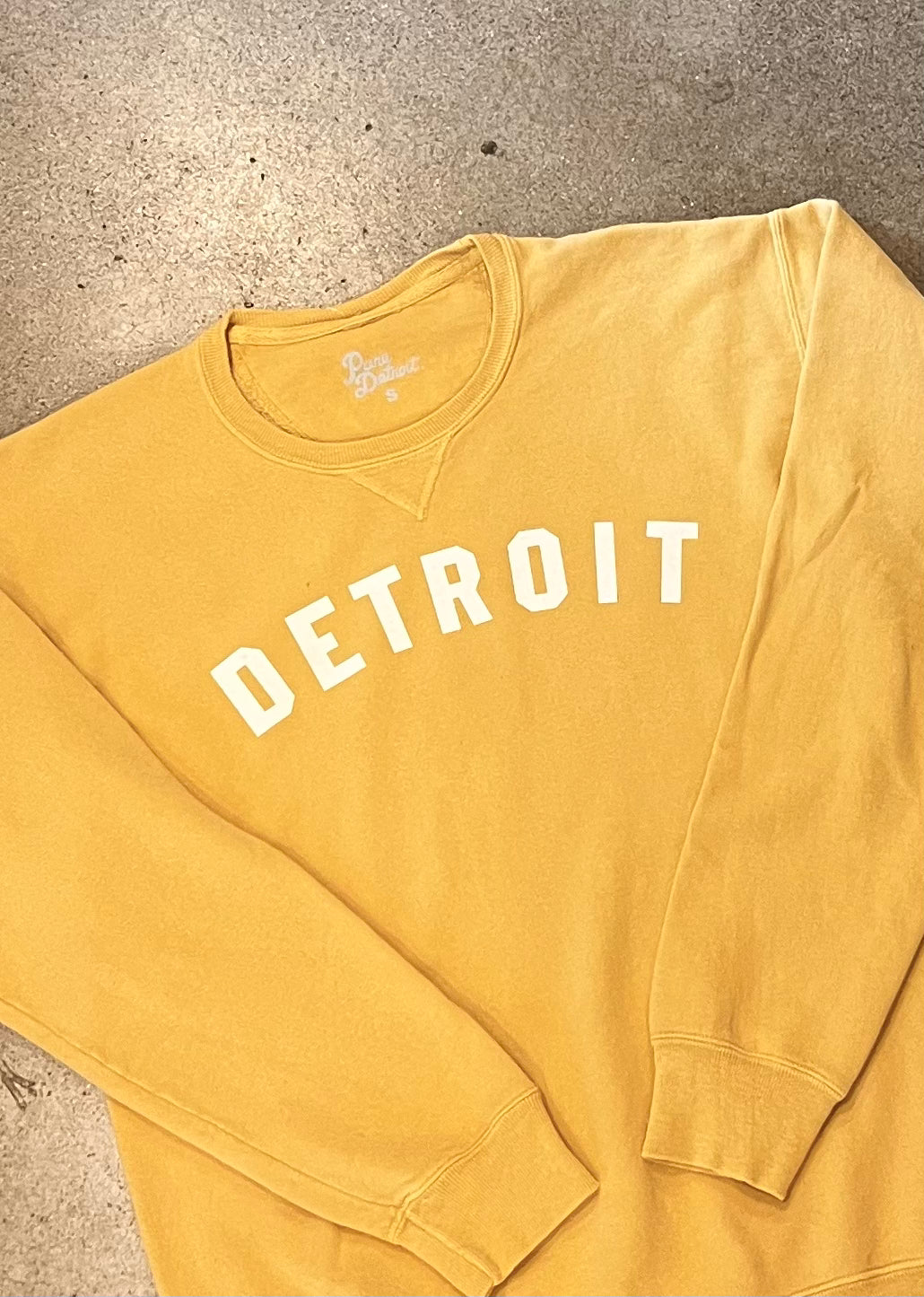 Detroit Collegiate Arch Garment Dyed Pullover / White + Squash/ Unisex Unisex Apparel