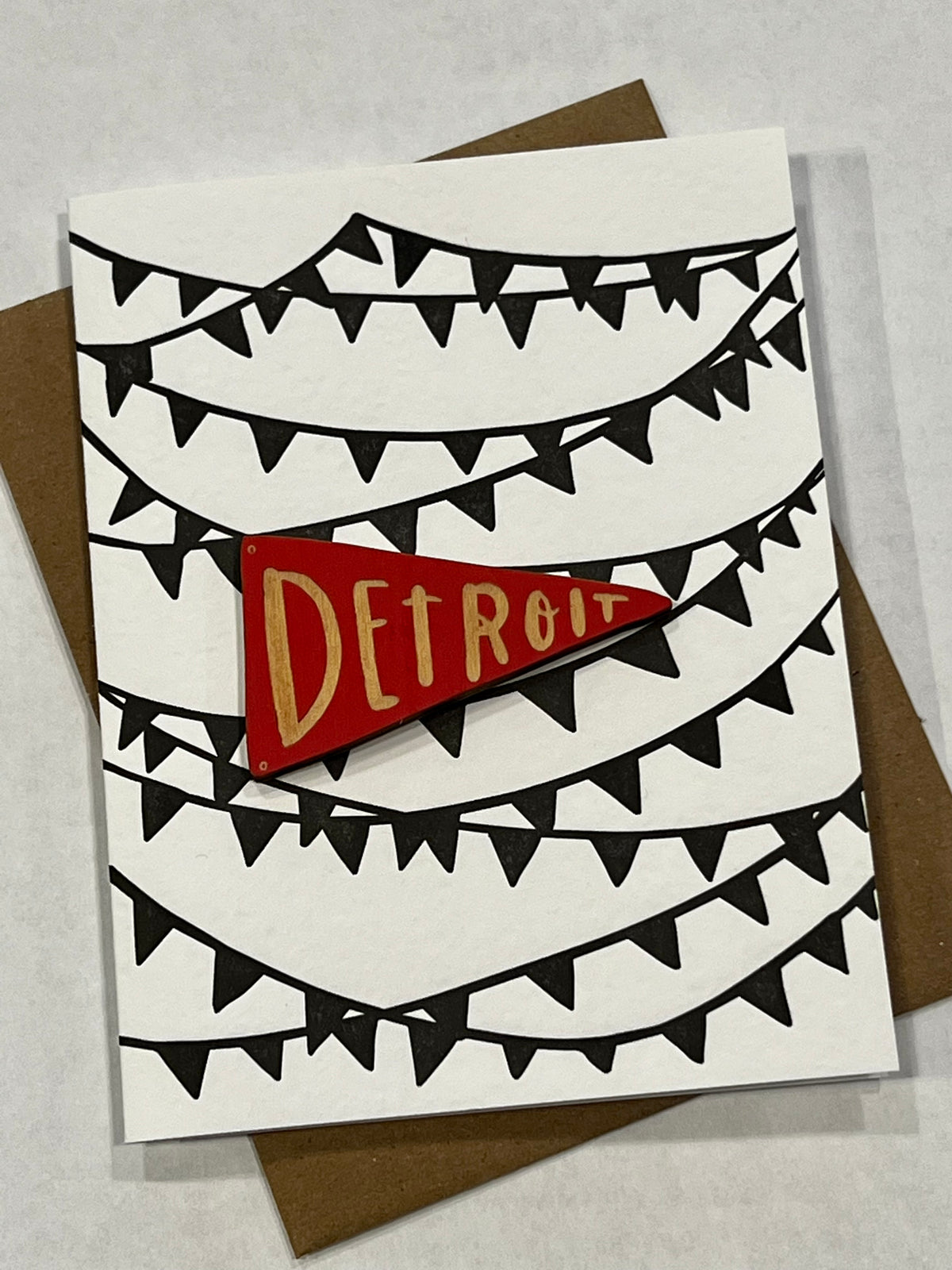 Detroit Magnet with Card - Red Greeting Card