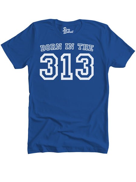 Born in the 313 Unisex T-shirt - White / Royal Clothing