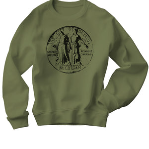 Detroit City Seal Unisex Sweatshirt - Black / Army Green sweatshirt   