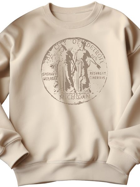Detroit City Seal Unisex Sweatshirt - Gray / Sand sweatshirt