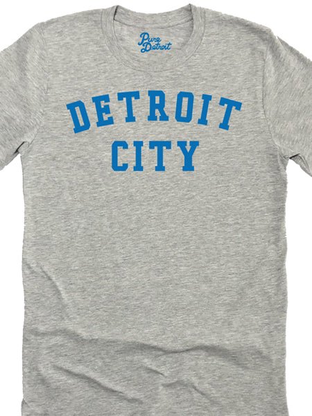 Detroit City Unisex T-shirt - Blue / Athletic Gray Clothing