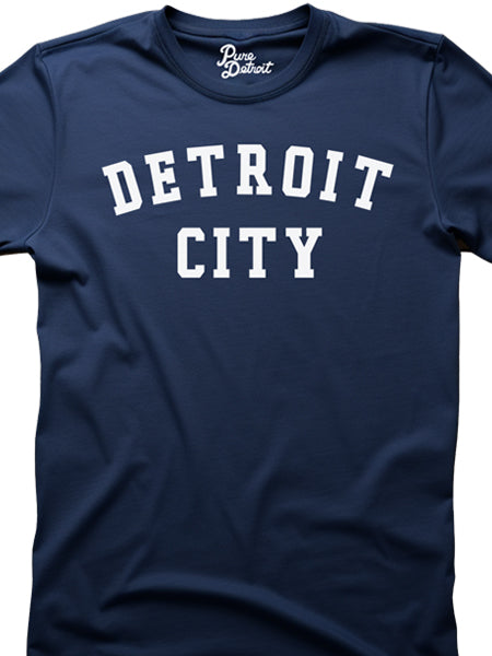 Detroit City Unisex T-shirt - White / Navy Clothing   