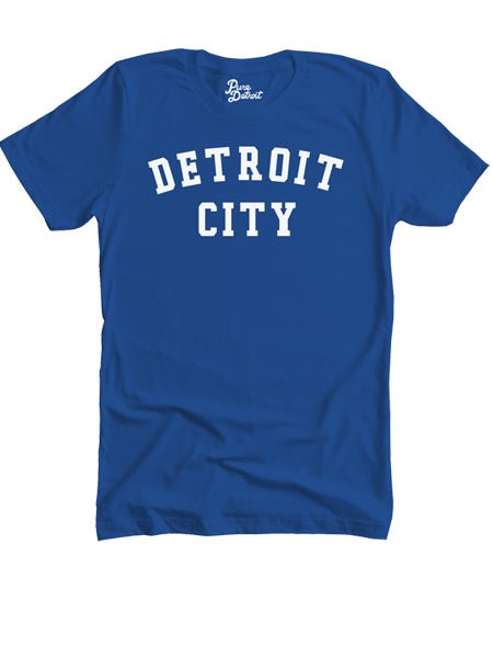 Detroit City Unisex T-shirt - White / Royal Blue Clothing