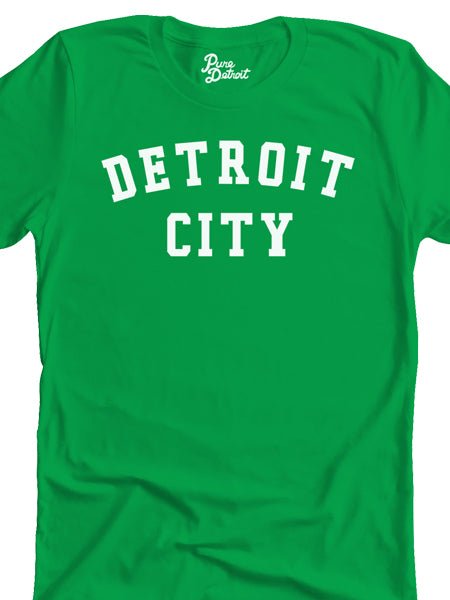 Detroit City Unisex T-shirt - White / Irish Green Clothing