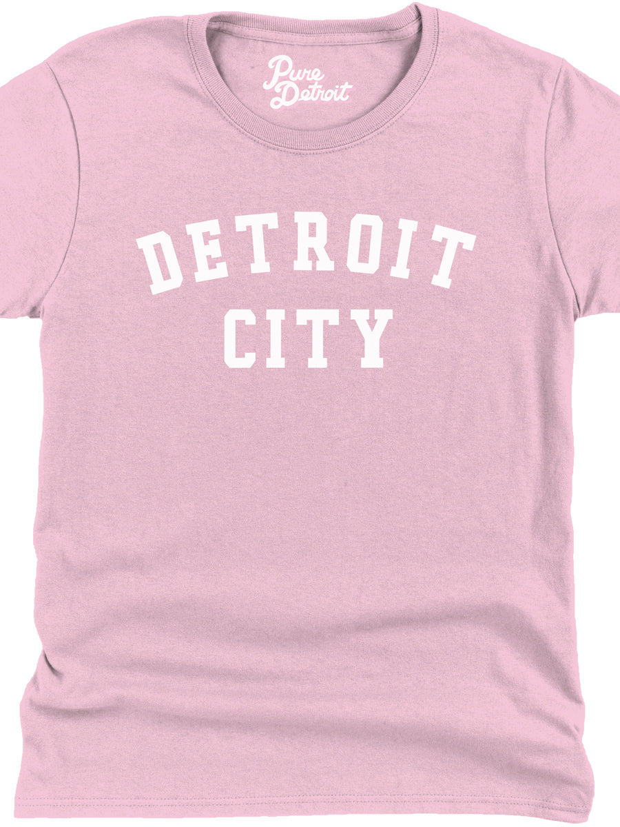 Detroit City Women's Premium Relaxed T-Shirt - White / Pink    