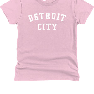 Detroit City Women's Premium Relaxed T-Shirt - White / Pink    