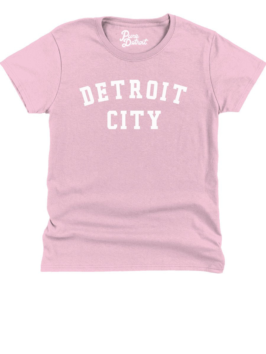 Detroit City Women's Premium Relaxed T-Shirt - White / Pink