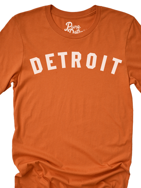 Detroit Classic T-shirt - Burn Orange / White Unisex    