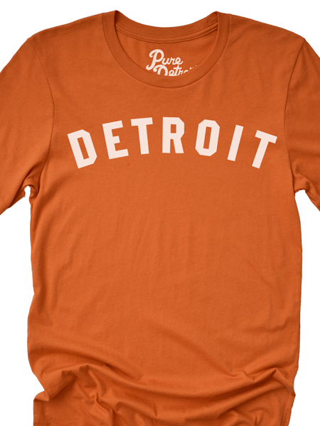 Detroit Classic T-shirt - Burn Orange / White Unisex