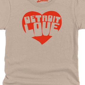 Women's Detroit Love Premium Relaxed T-Shirt - Red / Stone T-Shirt   