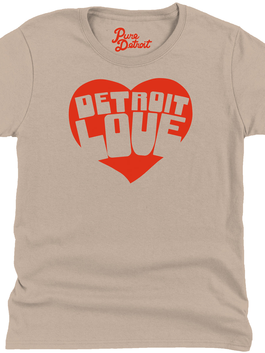 Women's Detroit Love Premium Relaxed T-Shirt - Red / Stone T-Shirt   