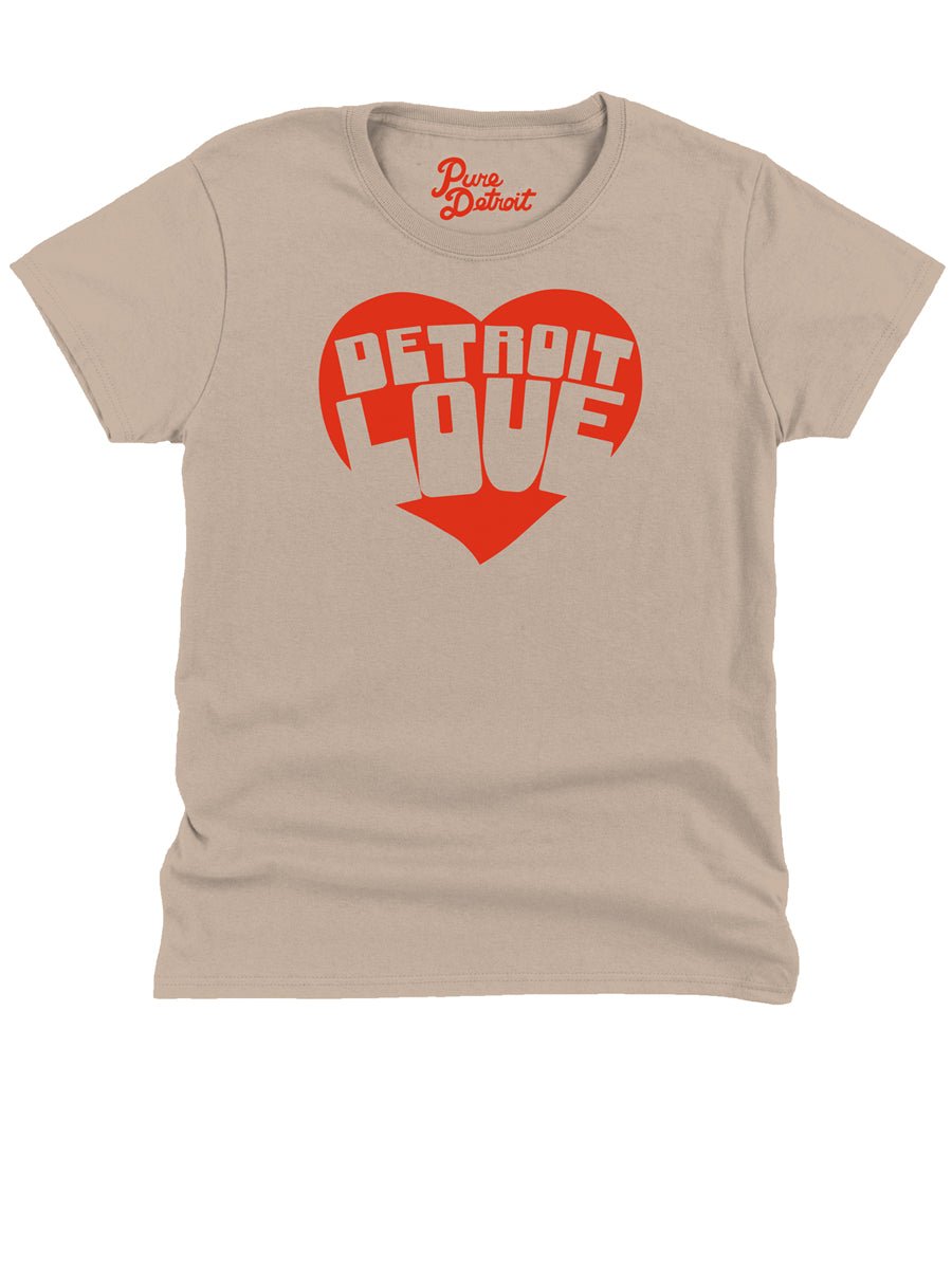 Women's Detroit Love Premium Relaxed T-Shirt - Red / Stone T-Shirt