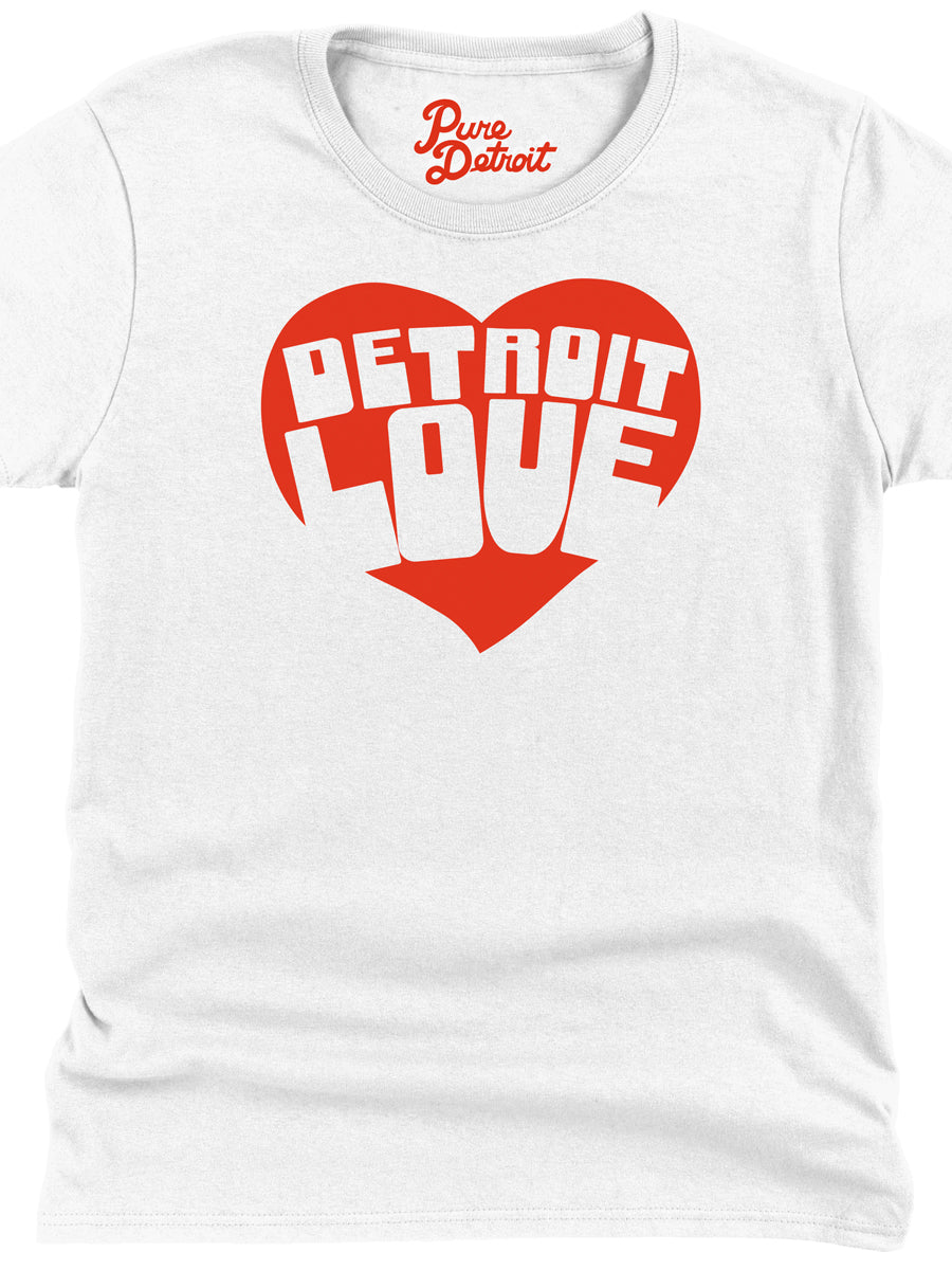Women's Detroit Love Premium Relaxed T-Shirt - Red / White T-Shirt   