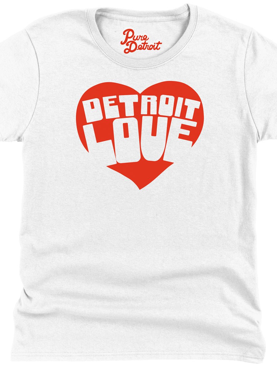 Women's Detroit Love Premium Relaxed T-Shirt - Red / White T-Shirt