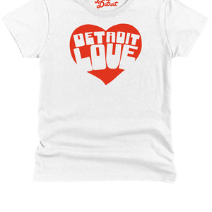 Women's Detroit Love Premium Relaxed T-Shirt - Red / White T-Shirt   