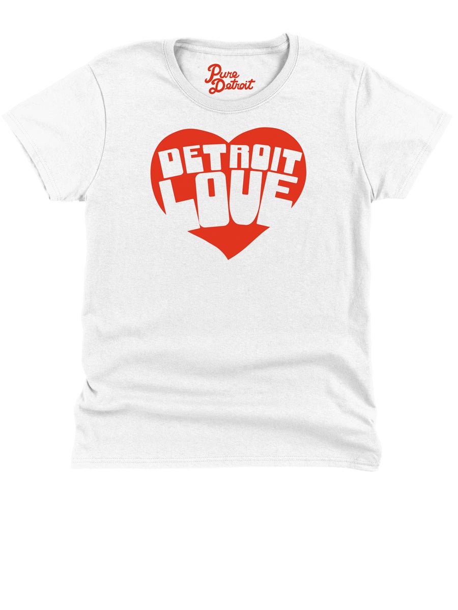 Women's Detroit Love Premium Relaxed T-Shirt - Red / White T-Shirt