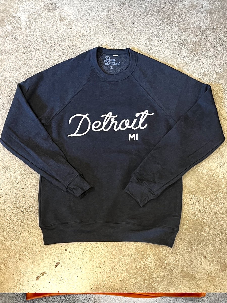 Detroit MI Sweatshirt - Embroidered / Black / Unisex Unisex Apparel