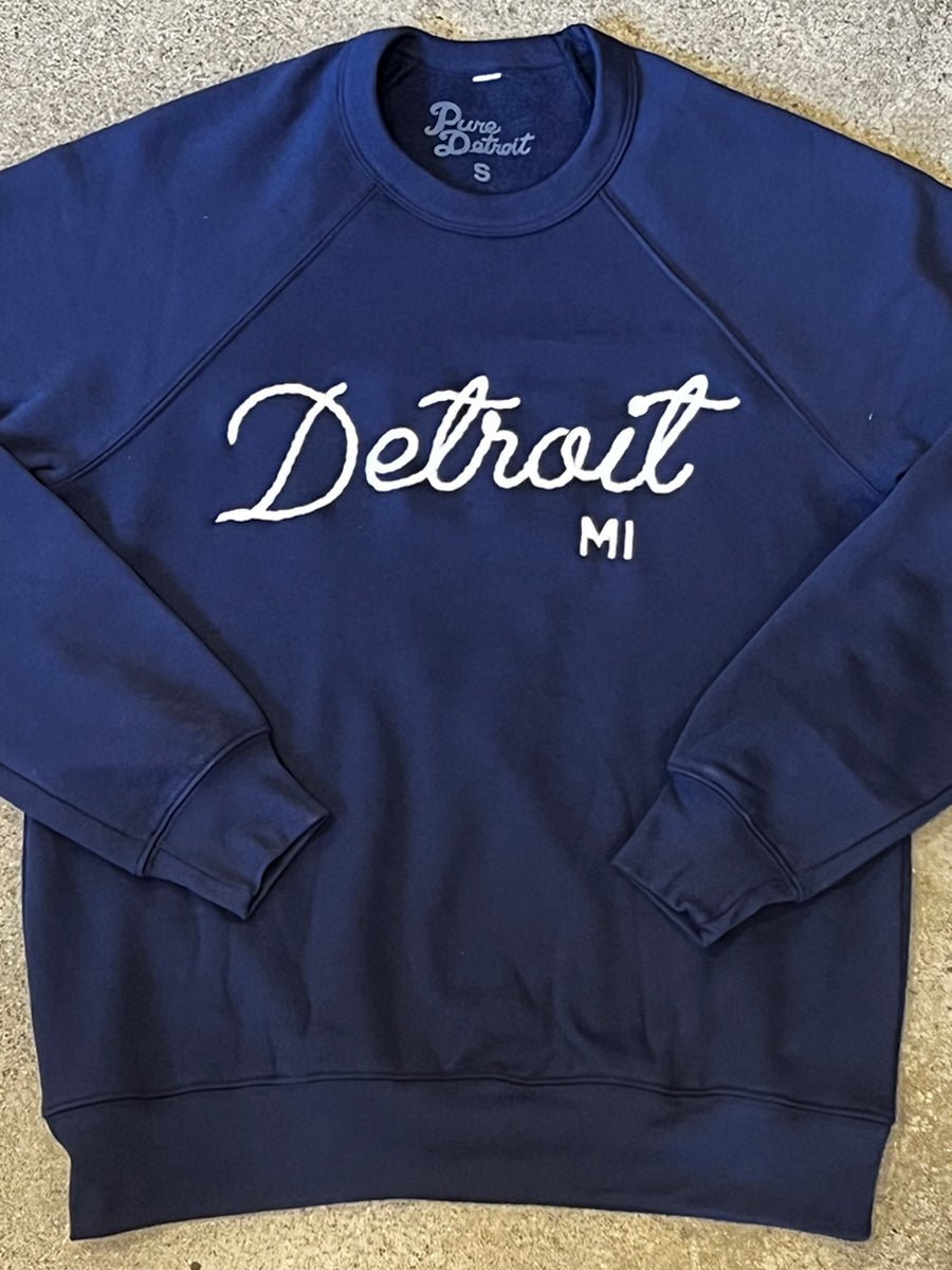 Detroit MI Sweatshirt - Embroidered / Navy / Unisex Unisex Apparel