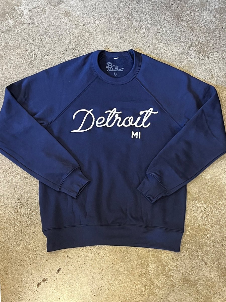Detroit MI Sweatshirt - Embroidered / Navy / Unisex Unisex Apparel