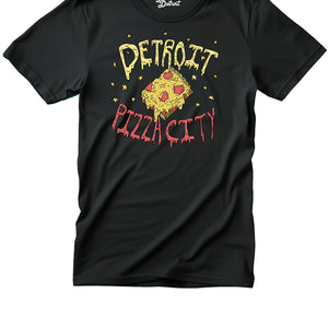 Detroit Pizza City Unisex T-shirt - Square Slice - Black    