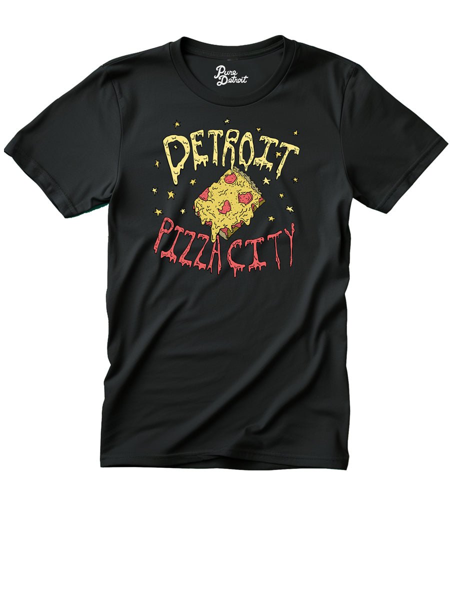 Detroit Pizza City Unisex T-shirt - Square Slice - Black