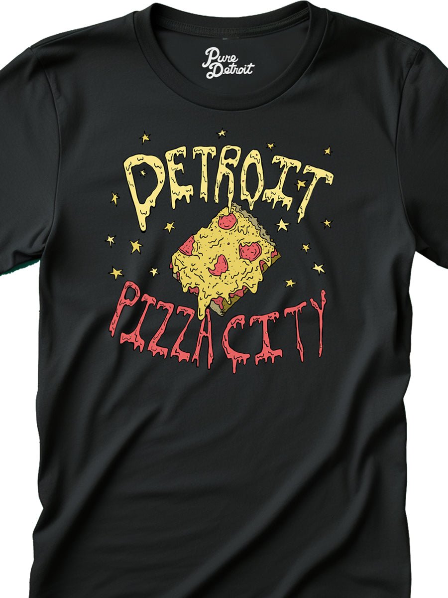 Detroit Pizza City Unisex T-shirt - Square Slice - Black