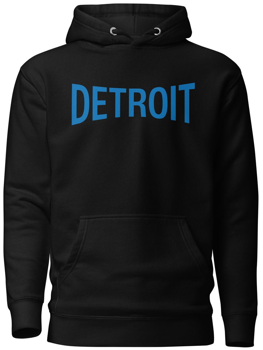 Detroit Champ Premium Pullover Unisex Hoodie - Black / Blue pullover hoodie