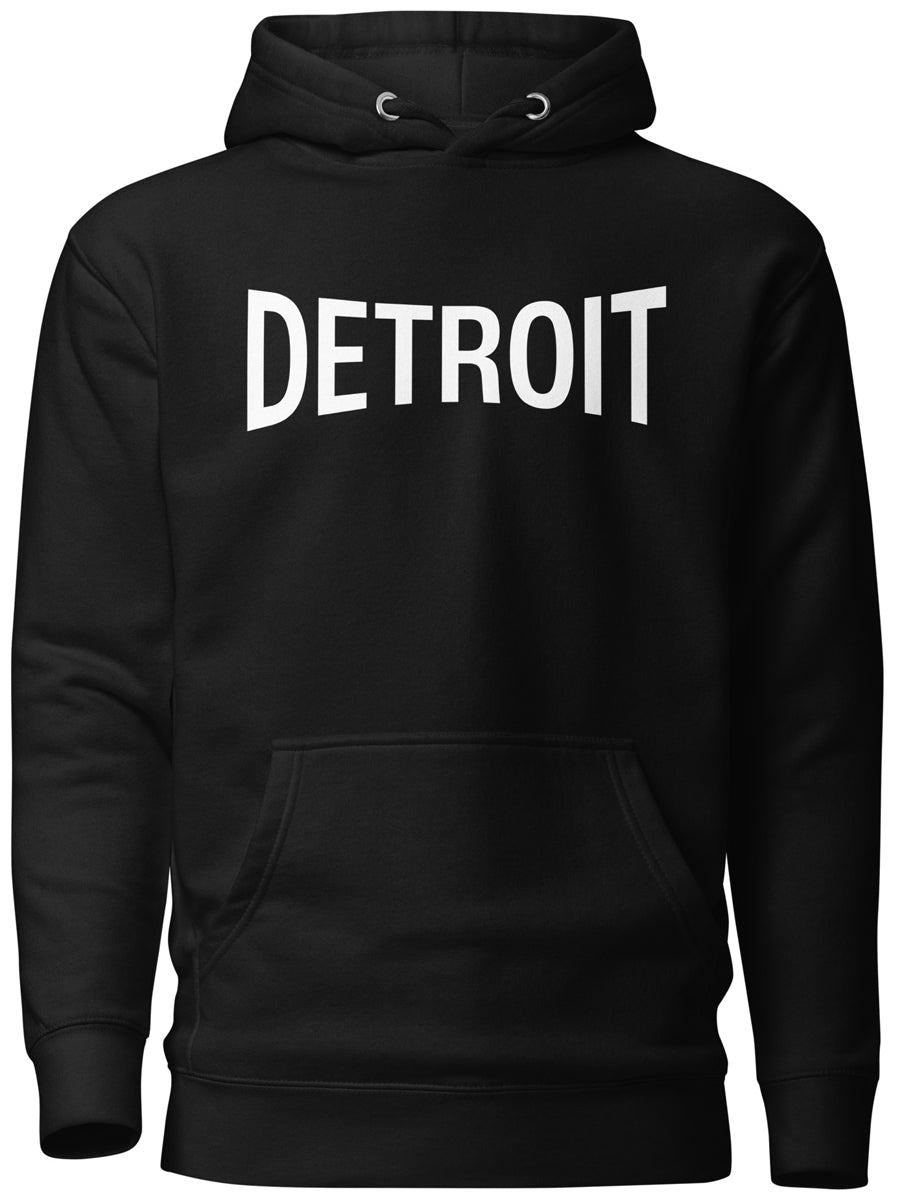 Detroit Champ Premium Pullover Unisex Hoodie - Black / White pullover hoodie