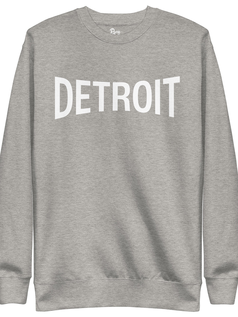 Detroit Champ Unisex Premium Sweatshirt - Athletic Gray / White Sweatshirt
