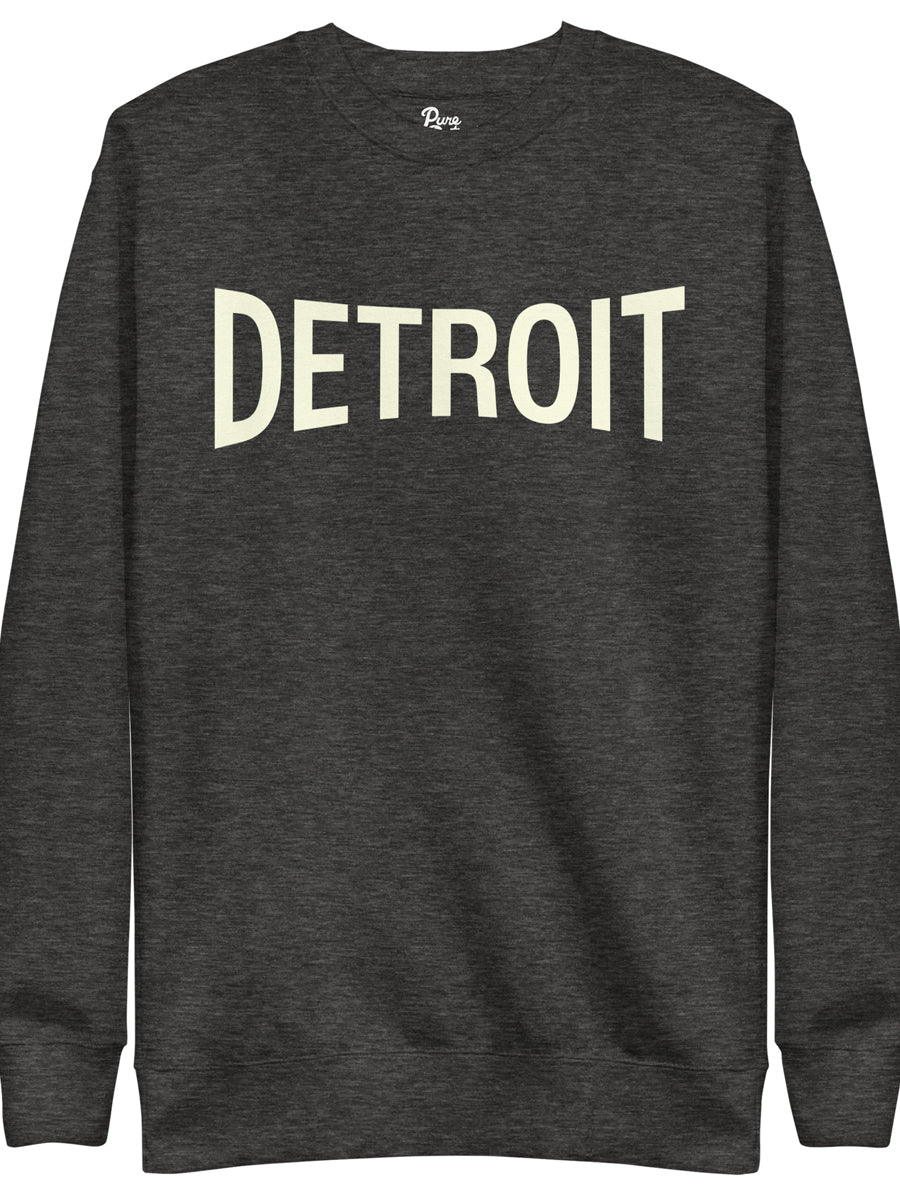 Detroit Champ Unisex Premium Sweatshirt - Charcoal Black / Light Cream Sweatshirt