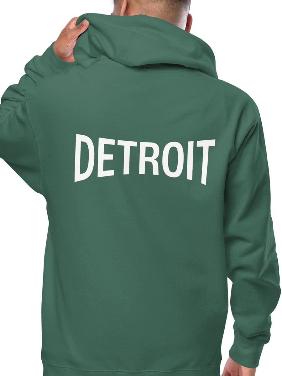 Detroit Champ Premium Unisex Fleece Zip Hoodie - Green / White hoodie