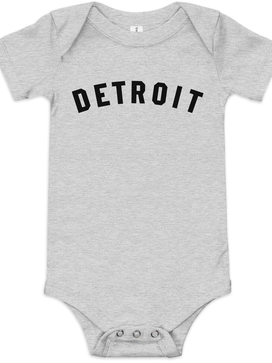 Detroit Classic Baby Onesie - Athletic Gray / Black Onesie