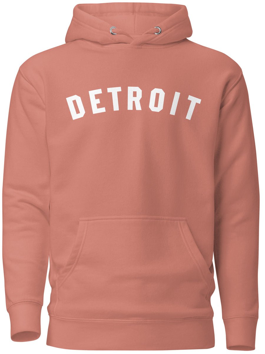 Detroit Classic Premium Pullover Unisex Hoodie - Mauve / White Hoodie