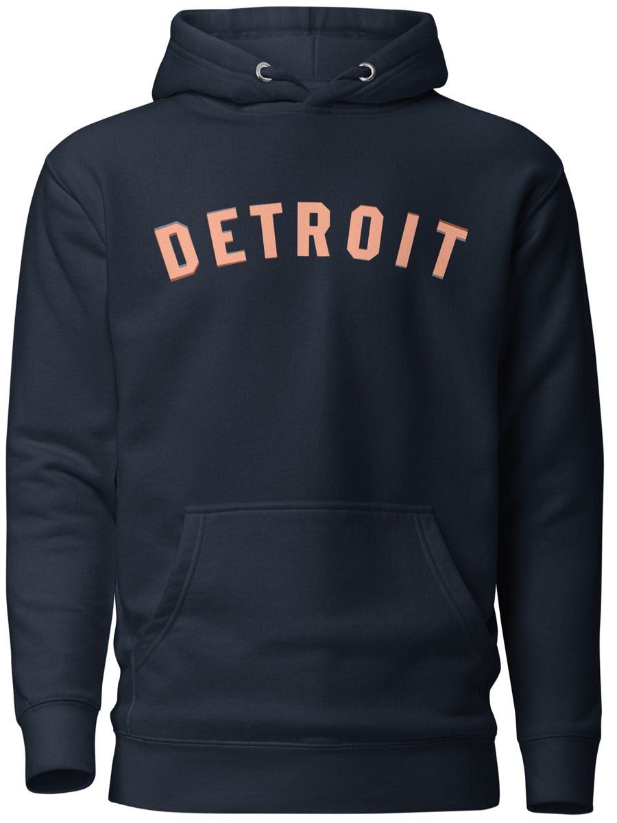 Detroit Classic Premium Pullover Unisex Hoodie - Navy / Orange Hoodie