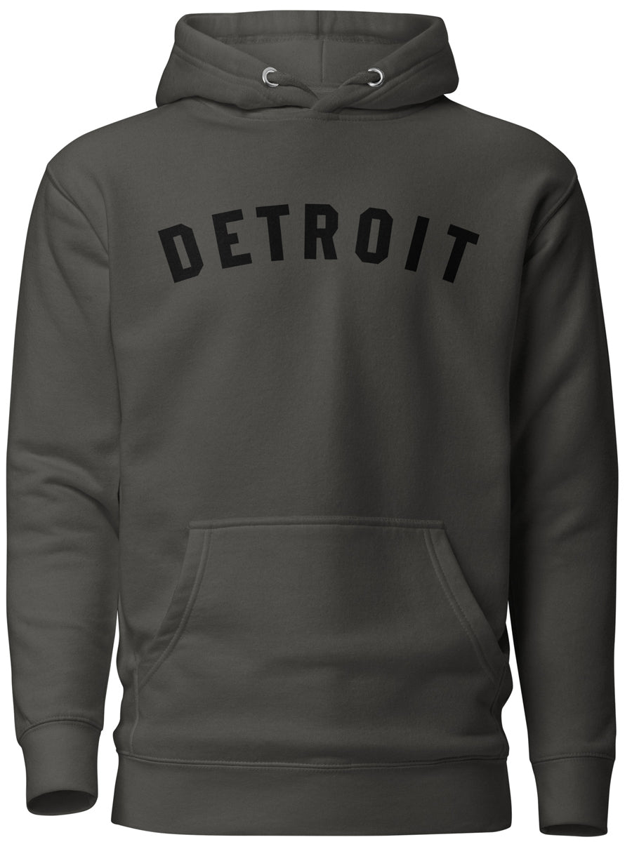 Detroit Classic Premium Pullover Unisex Hoodie - Vintage Black / Black Hoodie